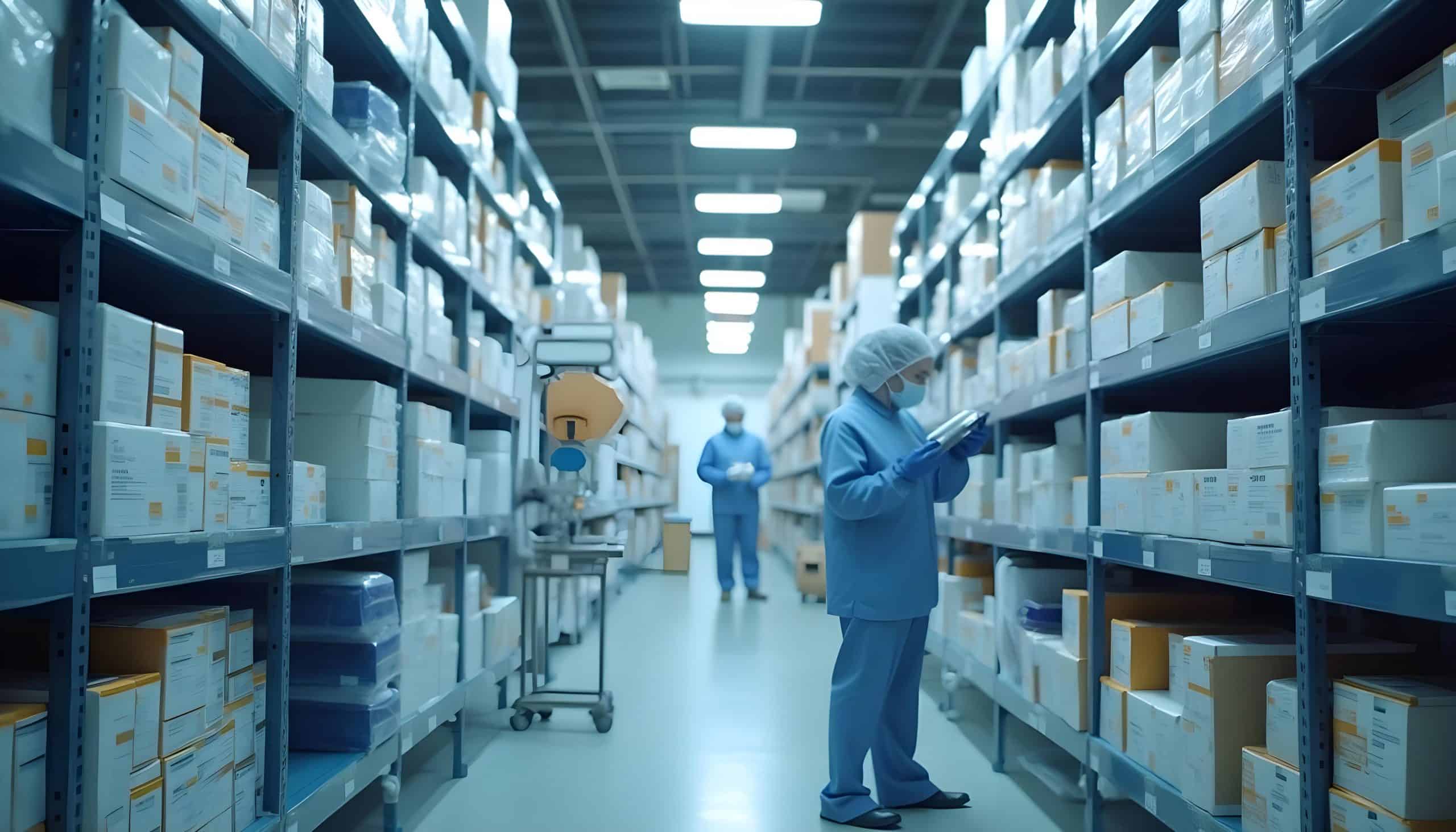 magazzino di azienda farmaceutica. Aeonvis è impegnata nell’implementazione di Kinaxis Maestro, piattaforma innovativa per la pianificazione delle vendite e della produzione